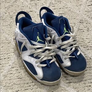 Jordan 6 retro low ghost green Blue and White Sneakers size 8.5